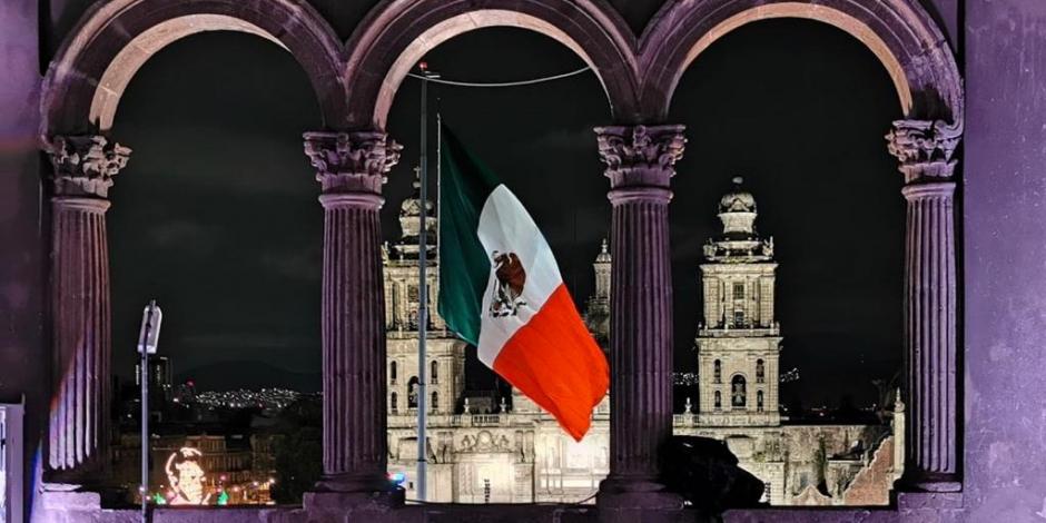 Iluminación del Zócalo, 15 de septiembre de 2020