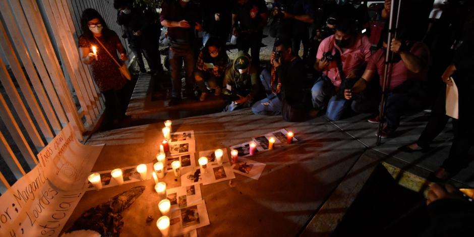 Periodistas se sumaron en la Protesta Nacional para exigir justicia por el asesinato de los periodistas José Luis Gamboa, Margarito Martínez y Lourdes Maldonado en Chilpancingo, Guerrero.
