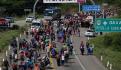 Caravana migrante llega a Los Corazones, Oaxaca