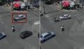 Cámara registra fuerte choque entre dos motociclistas en calle de la CDMX (VIDEO)