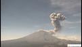 Popocatépetl abre el día con incandescencias (VIDEO)
