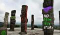 Amanecen edificios y monumentos de Pachuca con pintas virtuales