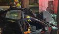 Persecución termina en volcadura de taxi sobre la Picacho-Ajusco