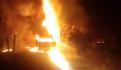 Fuga en toma clandestina provoca incendio en ducto de Pemex en Teoloyucan, Edomex