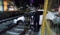 (VIDEO) Menor ebrio choca la camioneta de sus padres contra un poste en Neza