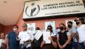 Migrantes anuncian caravana en Chiapas con pancartas
