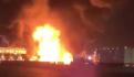 Arde lote de piezas automotrices en Huichapan, Hidalgo (VIDEO)