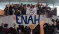 Alumnos de la ENAH protestan frente Gobernación; exigen más presupuesto
