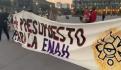 Alumnos de la ENAH protestan frente Gobernación; exigen más presupuesto