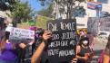Protestan mujeres perredistas en Palacio Nacional