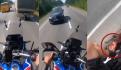VIDEO. Durante persecución, conductor embiste a mujer y niño que iban en moto