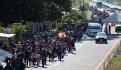 Caravana migrante llega a Tehuantepec, Oaxaca