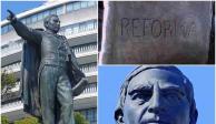 Detalles de la estatua de Benito Juárez en Washington