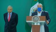 (Izq. a der.) El presidente de México, Andrés Manuel López Obrador y el gobernador de Jalisco, Enrique Alfaro, el 16 de julio de 2020.