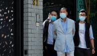 El magnate Jimmy Lai y fundador del Apple Daily es detenido en Hong Kong, China, el 10 de agosto de 2020.