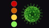 Rojo, naranja, amarillo y verde son los cuatro colores del semáforo epidemiológico.