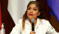Amalia Becerra, subdirectora del Hospital Metropolitano de Nuevo León, en conferencia de prensa.