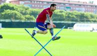 Lionel Messi durante un entrenamiento de los catalanes a finales del año pasado.