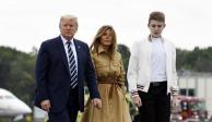 El presidente de Estados Unidos, su esposa Melania y Barron Trump, su hijo menor