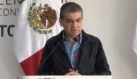 El gobernador Miguel Riquelme en conferencia de prensa un día después de la elección en la entidad.
