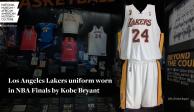 La camiseta que Kobe Bryant utilizó en la NBA en 2008 con los Lakers.