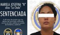 Mariela "N", señalada como cercana y operadora del "Marro", es sentenciada por delitos de sedición.