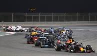 Algunos de los monoplazas durante la carrera del pasado domingo en Baréin en el arranque de la campaña de F1.
