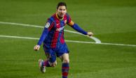 Lionel Messi festeja un gol con el Barcelona en la liga española el pasado 22 de abril.