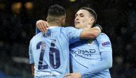 Jugadores del Manchester City celebran un gol contra el PSG la semana pasada en la semifinal de vuelta de la Champions League.