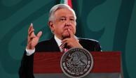 El Presidente López Obrador en conferencia matutina, este martes.
