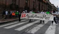 Habitantes de Aguililla se manifiestan en Michoacán para exigir seguridad