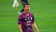 Hirving Lozano celebra uno de los goles de México en su amistoso con Islandia el pasado 29 de mayo.