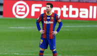 Lionel Messi durante un partido con el Barcelona.
