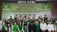 El gobernador electo de San Luis Potosí estuvo acompañado de los 43 diputados que conformarán la bancada del Partido Verde en la siguiente legislatura.