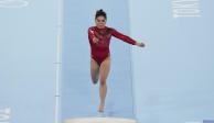 Alexa Moreno en la final de salto de caballo de gimnasia artística de los Juegos Olímpicos de Tokio 2020.