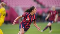 Carly Lloyd celebra un gol con Estados Unidos en los Juegos Olímpicos de Tokio 2020
