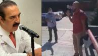 En redes sociales circuló un video donde un hombre con un cuchillo fue detenido tras acudir en búsqueda del secretario de Salud de Nuevo León, Manuel de la O Cavazos.