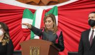 Lorena Cuéllar, gobernadora electa de Tlaxcala, rindió protesta esta mañana