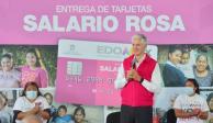 Alfredo Del Mazo entregó tarjetas del Salario Rosa a beneficiarias de los municipios de Apaxco, Hueypoxtla, Huixquilucan, Isidro Fabela, Jilotzingo, Naucalpan, Tequixquiac, Xonacatlán, Zumpango y Huehuetoc.