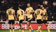 Jugadores del Wolverhampton festejan un gol contra el Nottingham Forest en la Capital One Cup el pasado 24 de agosto.