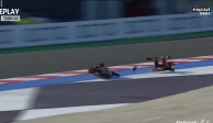 Momento exacto del accidente del piloto turco Deniz Öncü en las prácticas del Gran Premio de San Marino de MotoGP.
