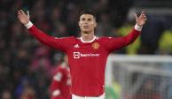 Cristiano Ronaldo festeja un gol con el Manchester United.