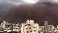 Miedo en Brasil por una nube de polvo que cubrió una ciudad entera y varias zonas más