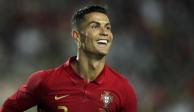Cristiano Ronaldo festeja su anotación en el triunfo de Portugal sobre Qatar en un encuentro de preparación.