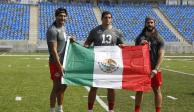 Tres de los mexicanos que participaron en el NFL International Combine México 2021.