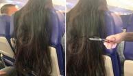 Mujer con cabello largo en avión desata molestia y "sugerencias"
