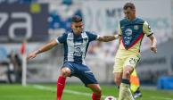 Sebastián Vegas y Federico Viñas durante el choque oficial más reciente entre Monterrey y América, el pasado 16 de enero en la Fecha 2 del Torneo Guard1anes 2021 de la Liga MX.