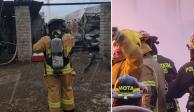 La SSC de Puebla compartió imágenes de cuerpos de emergencia durante sus labores para controlar la fuga de gas, tras la explosión registrada.
