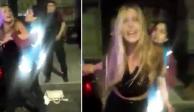 Un transeúnte grabó el momento en el que una joven de 19 años insultó con comentarios racistas a una policía que intentó tranquilizarla.