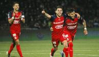 Jugadores de Chivas festejan un gol contra FC Juárez en la Fecha 4 de la Liga MX, el pasado 9 de febrero.